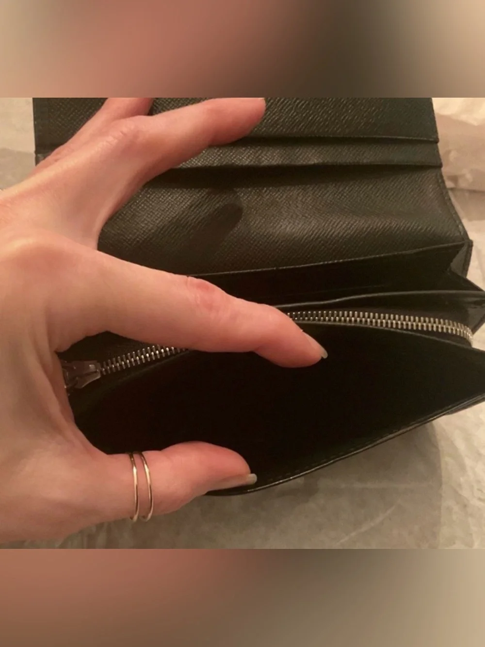 LOUIS VUITTON Alexandra Wallet Black Epi Leather Authenticated 2012 France